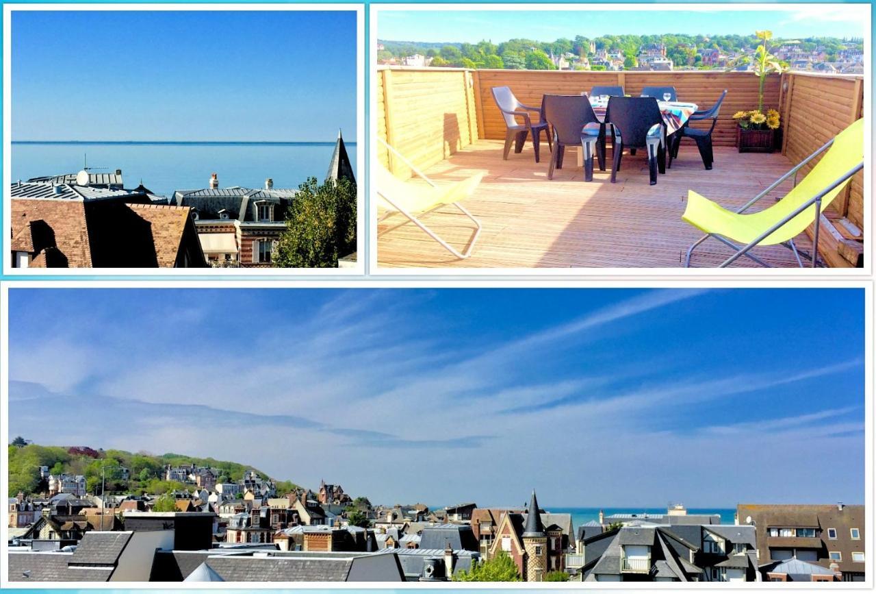LA CLEF DES VILLES - Hyper centre - Grande Terrasse panoramique vue mer-plage à 50m- Box internet et Netflix Villers-sur-Mer Exterior foto